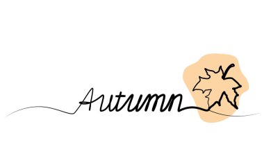 Sonbahar tabirinin tek satırda sürekli çizimi. vektör illüstrasyonu