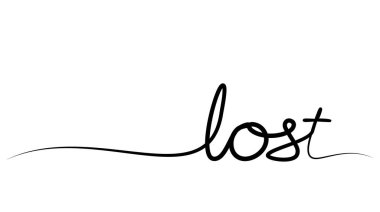 Bir satırda kaybolan kelimenin sürekli çizimi. vektör illüstrasyonu