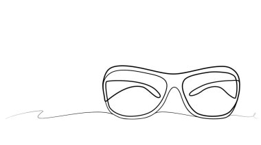 Sürekli bir sıra cam çizimi. vektör illüstrasyonu