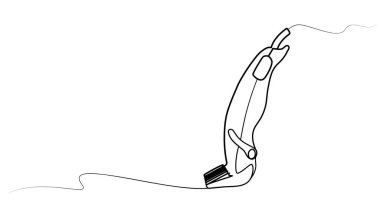 Sürekli bir saç makası çizimi. berber dükkanı vektör illüstrasyonu