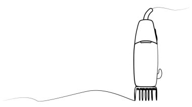 Sürekli bir saç makası çizimi. berber dükkanı vektör illüstrasyonu