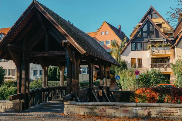 Starý Německý Dům Staré Město Plné Barevných Dobře Zachovalých Budov — Stock fotografie