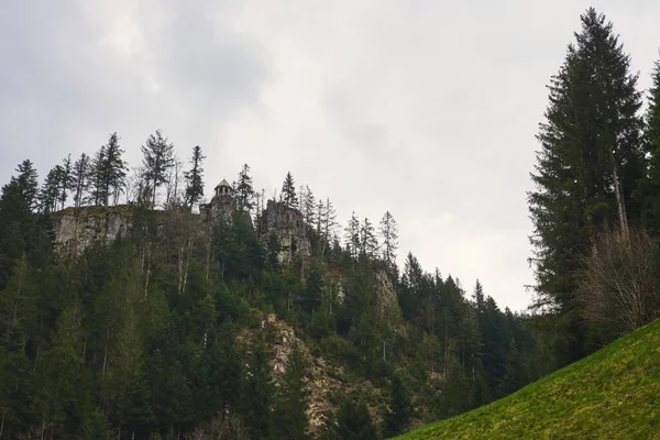 Bavyera Alpleri Ndeki Güzel Dağ Manzarasının Panoramik Manzarası Arka Planda — Stok fotoğraf