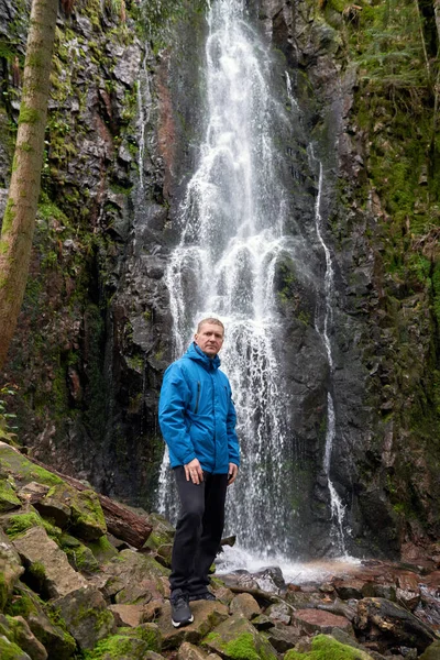 Atração Turística Alemanha Quedas Cachoeira Burgbach Perto Schapbach Floresta Negra — Fotografia de Stock