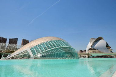 Valencia İspanya 'nın sanat ve bilim şehrindeki Hemisphere ve bilim müzesi..