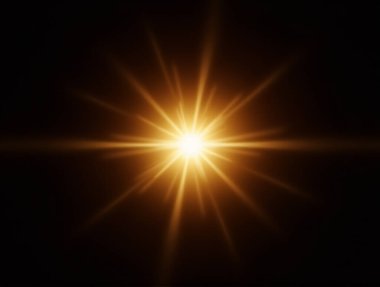 Yüksek Kontrastlı ve Görünmez Işık Kaynağı Olmayan Ethereal Lens ve Altın Güneş patlaması. Bu çarpıcı görüntü ruhani bir mercek ve parlak altın bir güneş patlaması içeriyor.