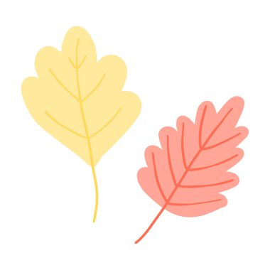 Renkli yapraklar sarı, turuncu ve kırmızı renkte, asgari ve kaprisli bir resimde yer alıyor. Mevsimlik tasarımlar, sonbahar temaları ve doğadan esinlenilmiş projeler için mükemmel..