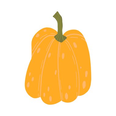 Canlı bir portakal kabağı çizimi, sonbahar dekorasyonu, Cadılar Bayramı tasarımları ve hasat temaları için ideal. Mevsimsel veya tarımsal projeler ve şenlikli gösteriler için harika.