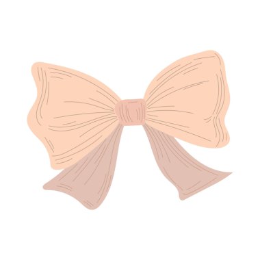 Pastel şeftali ve kızarık kurdele yay çizimi kırsal cazibeyle romantik ambalajlar, zarif moda baskıları ya da hassas tekstil dekorları için ideal..