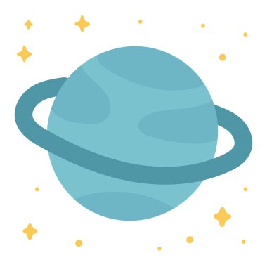 Kalın koyu halkaları ve yumuşak gradyanı olan buzlu mavi Uranüs, uzay bilgi kartları, gezegen tasarım setleri veya soğuk dış güneş sistemi görselleri için mükemmeldir..