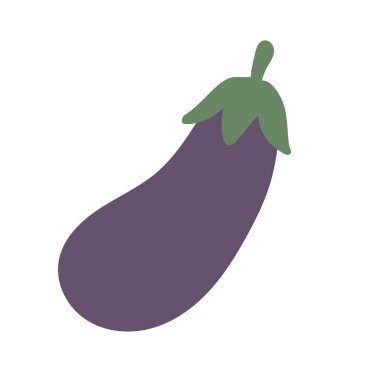 Minimalist mor patlıcan yapraklı, vejetaryen tarif grafikleri için mükemmel, bahçe görselleri, ya da bitki temelli yaşam tarzı içeriği.