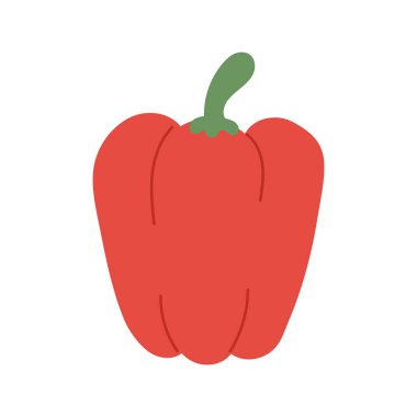 Yeşil saplı parlak kırmızı dolma biber ve sulu görünüş, gıda paketlemesi için harika, malzeme özetleri, ya da vejetaryen yaşam tarzı görselleri için..