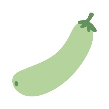 Basit yeşil kabak çizimi kıvrımlı şekil ve koyu saplı, tarım ürünleri için mükemmel, sağlıklı beslenme, vejetaryen ve bahçe temalı görseller.