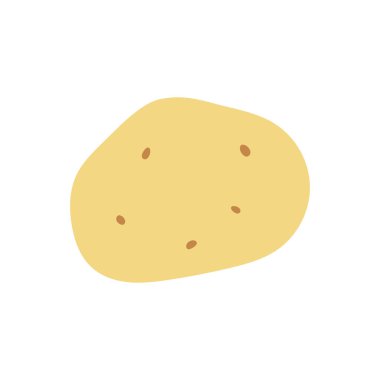 Toprak tonlarında basit patates karikatürü, besinlerle ilgili grafikler için mükemmel, sağlıklı beslenme ikonları, bahçe ürünleri çizimleri ve oyuncu sebze tasarımları..