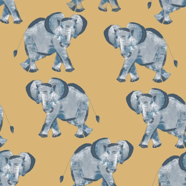 Seamless Pattern Elephants Design Textured Animals — Photo