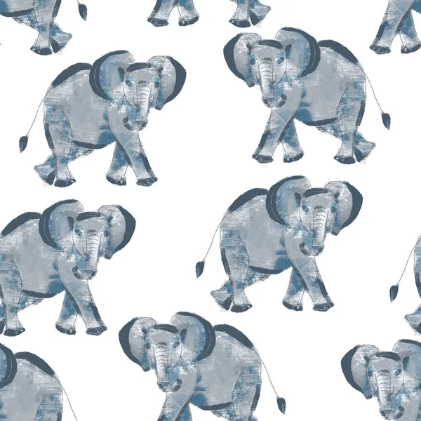 Seamless Pattern Elephants Design Textured Animals — Fotografia de Stock