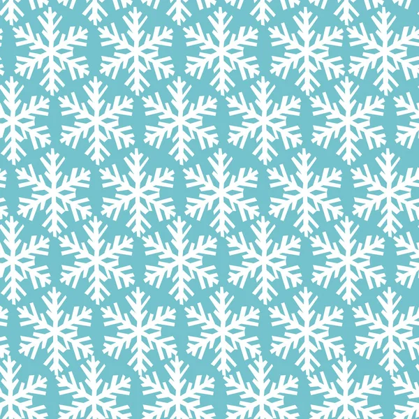 Vector Seamless Pattern Geometric Snowflakes Blue Background — Stockový vektor