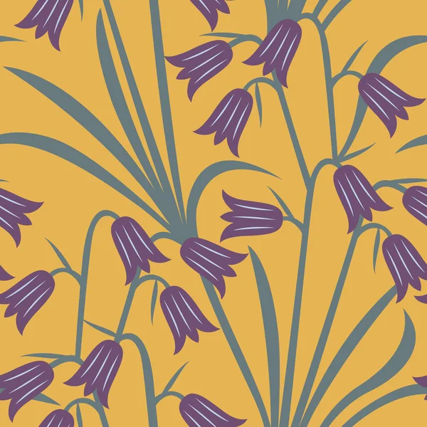 Seamless Vector Pattern White Wildflowers Meadow — стоковый вектор