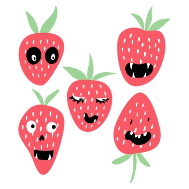 Cadılar Bayramı Etiketi Ürkütücü Ama Komik Çilekler