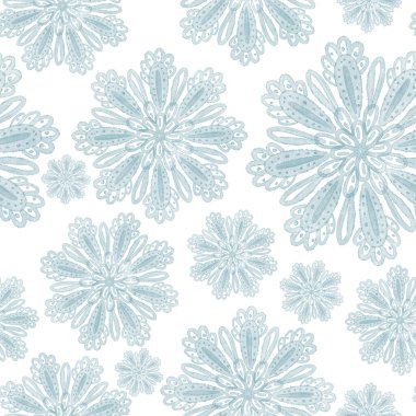 Suluboya tekniğinde kar taneleri ile kusursuz desen