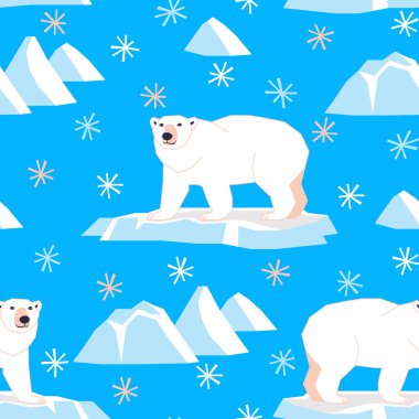 Kutup ayıları buz kütleleri arasında kusursuz bir desen oluşturuyor.