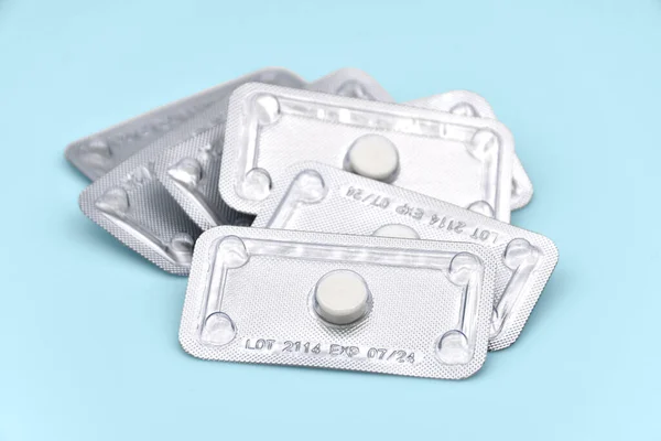 One tablet emergency contraceptive pill with Expiry date isolated with clipping path.