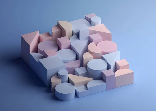 Abstracte Geometrische Compositie Kleurrijk Achtergrond Ontwerp Render — Stockfoto