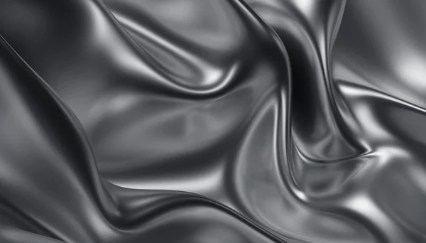 三维渲染 银背景设计 波浪形表面 — 图库照片
