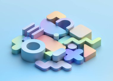 Soyut arkaplan tasarımı, renkli geometrik şekilli kompozisyon