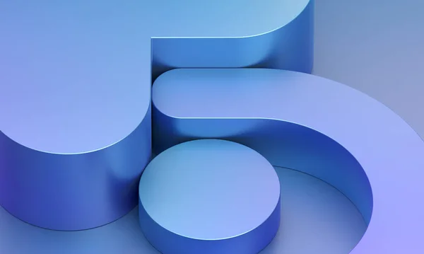 Streszczenie Minimalistycznego Projektu Tła Niebieska Kompozycja Geometryczna — Zdjęcie stockowe