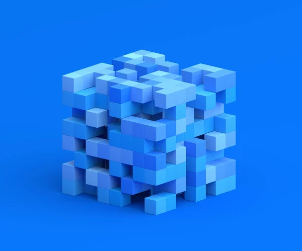アブストラクト3Dレンダリング 青幾何学的背景デザイン — ストック写真