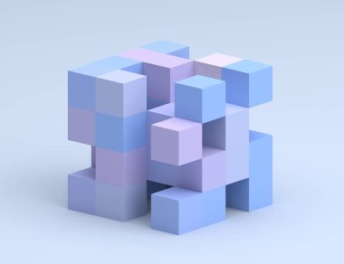 Soyut 3d görüntüleme, pastel renkli geometrik arkaplan tasarımı