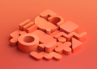 Soyut arkaplan tasarımı, kırmızı geometrik şekilli kompozisyon