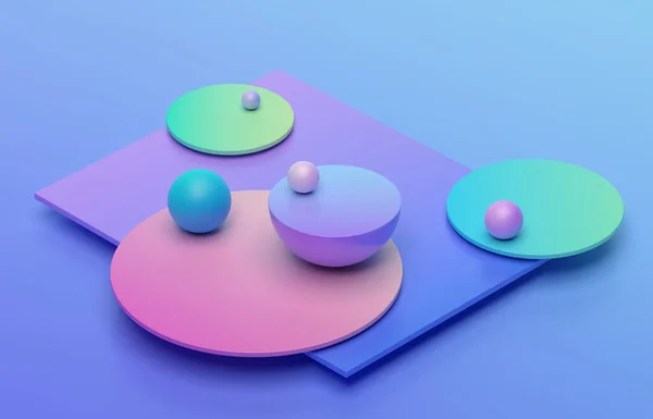 Abstrakt Puss Geometrisk Sammensetning Med Flere Farger – stockfoto