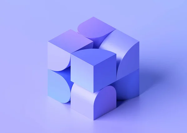 摘要3D渲染 立方体形状 几何设计 — 图库照片