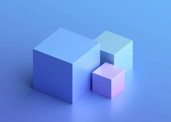Abstrakt Bakgrund Design Minimalistisk Geometrisk Sammansättning Med Kuber — Stockfoto