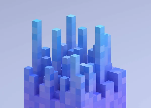 Абстрактный Рендер Фиолетовый Синий Геометрический Дизайн — стоковое фото