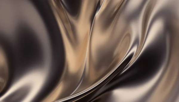 三维渲染 金色背景设计 波浪形表面 — 图库照片