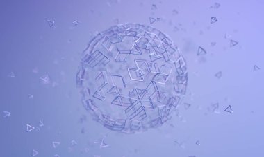 Soyut küre ile Geometrik arkaplan tasarımı, 3d oluşturma