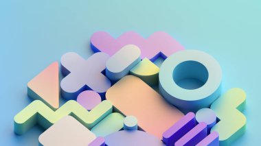 Soyut arkaplan tasarımı, renkli geometrik şekilli kompozisyon