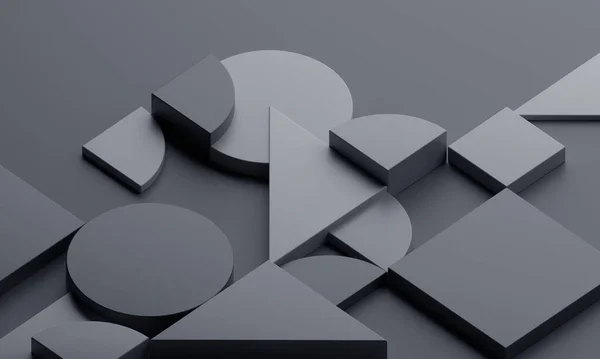 Abstrakt Geometrisk Sammansättning Grå Bakgrund Design Render — Stockfoto