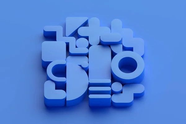 抽象的な背景デザイン 幾何学的な形状を持つ青の組成 — ストック写真