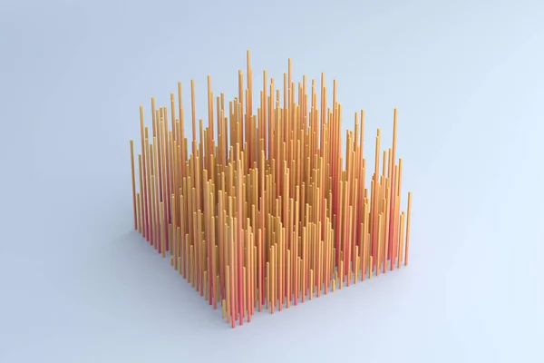 Abstract Render Geometrisch Achtergrond Ontwerp Met Gele Lijnen — Stockfoto