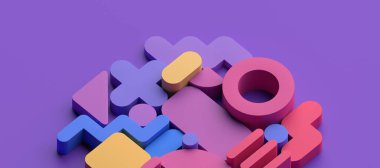 Soyut arkaplan tasarımı, renkli geometrik şekilli kompozisyon