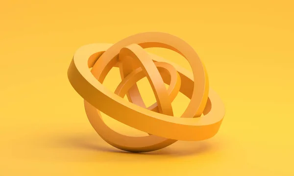 Abstraktní Vykreslování Geometrický Design Žlutými Kroužky — Stock fotografie