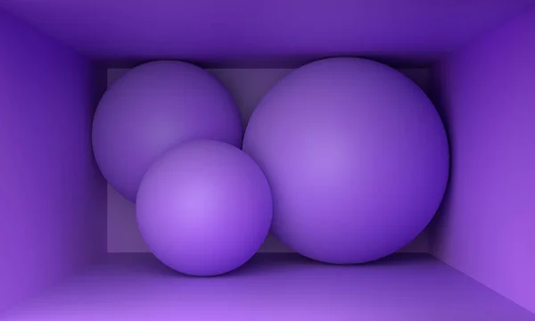 Abstract Minimalist Background Design Purple Spheres — Stock Photo, Image