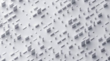 Soyut 3d oluşturma, beyaz geometrik arkaplan tasarımı