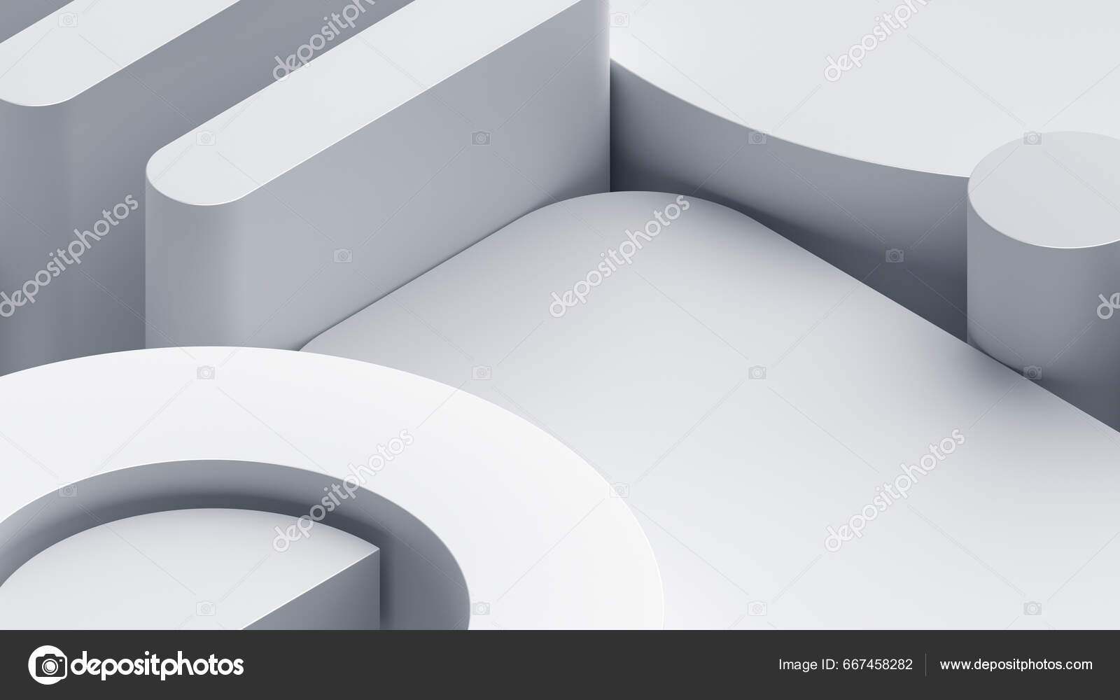 Abstract Background Design White Geometric Shapes Render — Stock Photo ...