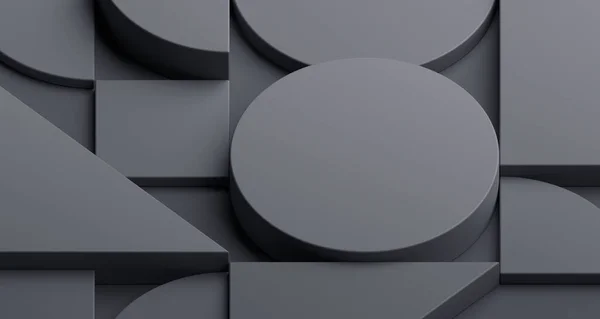 Abstrakt Geometrisk Sammansättning Svart Bakgrund Design Render — Stockfoto