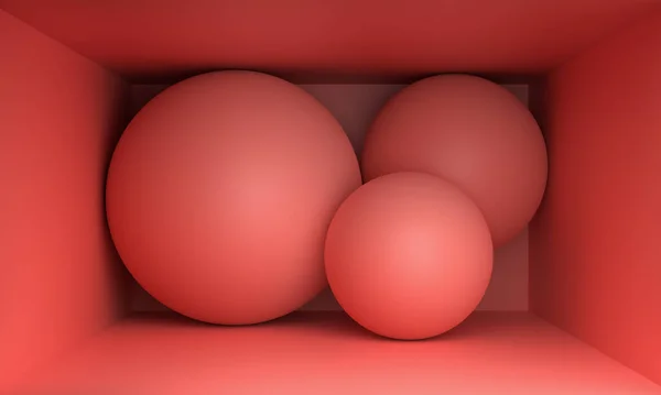 赤い球が付いている抽象的なミニマリストの背景設計 — ストック写真